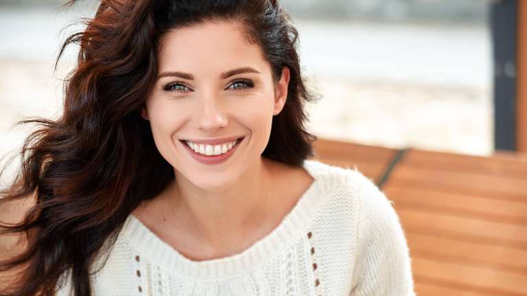 Woman with white teeth in Black Rock VIC